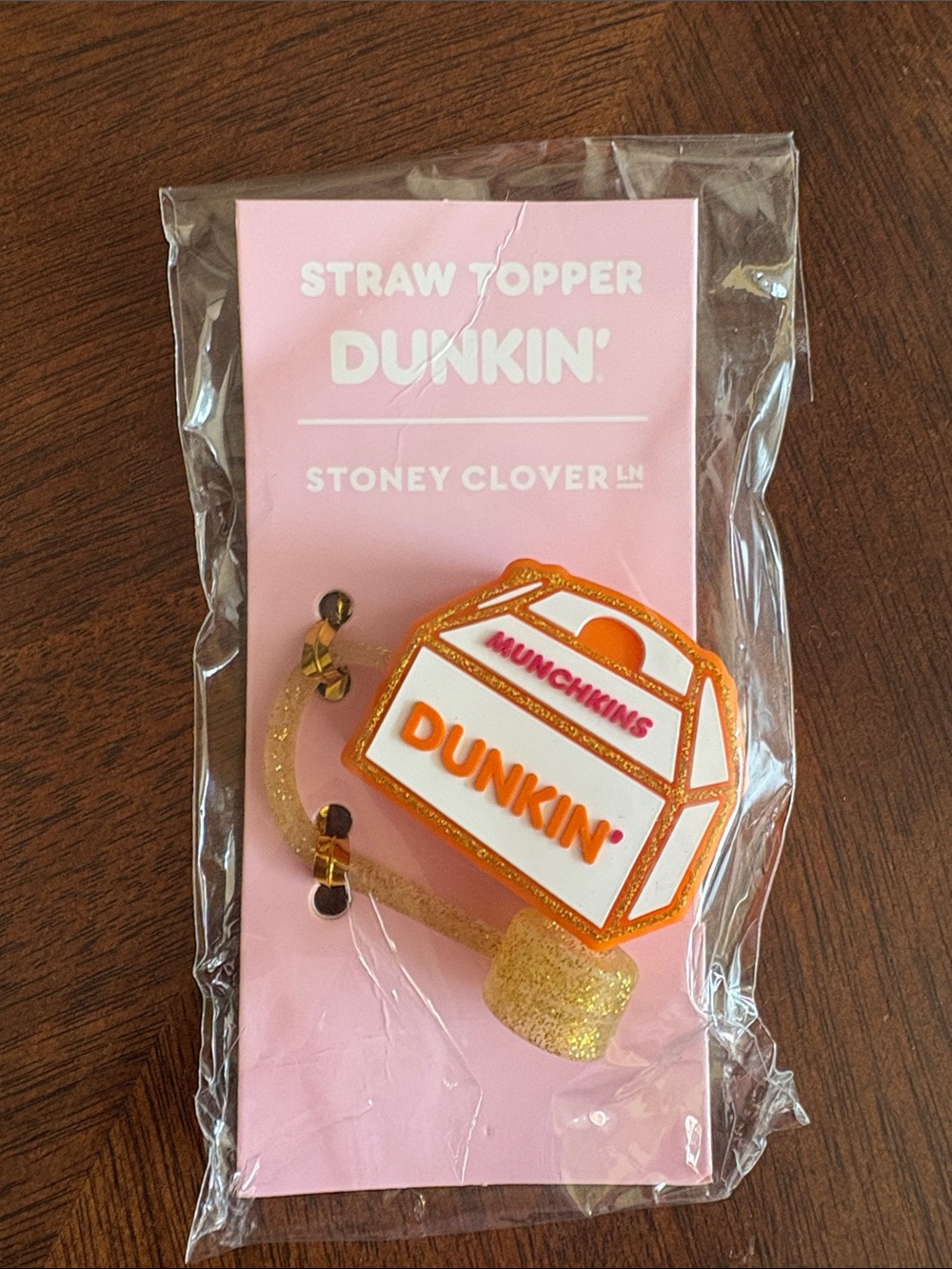 Stoney clover lane Dunkin' Munchkins Straw Topper - Pink & Orange brand new